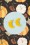 Erstwilder - 60s Crescent Moon Marble Stud Earrings in Yellow