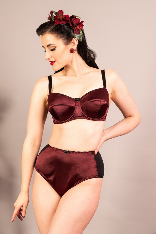 What Katie Did - Obsession High Waist Knickers Années 50 en Bordeaux