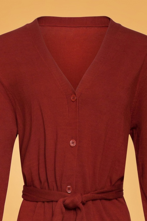 Smashed Lemon - 70s Cory Cardigan in Rust Red 4