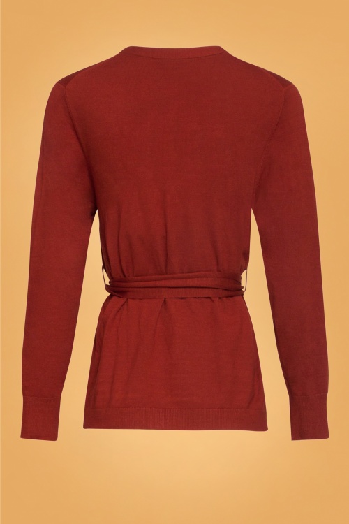 Smashed Lemon - 70s Cory Cardigan in Rust Red 3