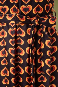 Smashed Lemon - 70s Hetty Hearts Dress in Black and Orange 4