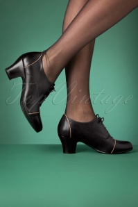 Miz Mooz - Felice Shoe Booties Années 40 en Noir  4