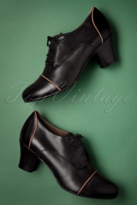 Miz Mooz - Felice Shoe Booties Années 40 en Noir  3