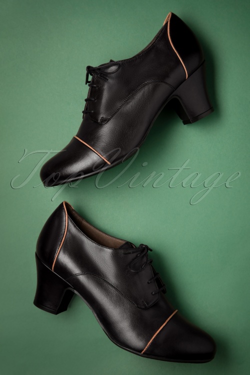 Miz Mooz - Felice Shoe Booties Années 40 en Noir  3