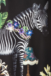 Yumi - Zebra Tunic Dress Années 60 en Noir 5