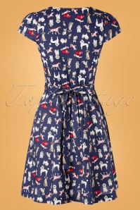 Louche - 50s Cathleen Dogshow Dress in Blue 6