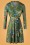 Yumi - 60s Butterfly and Poppy Wrap Dress in Green 2
