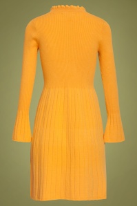 Smashed Lemon - Kylie Knitted Dress Années 60 en Moutarde 4