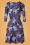 Yumi - Autumn Crane Wrap Dress Années 60 en Bleu Marine 3