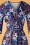 Yumi - Autumn Crane Wrap Dress Années 60 en Bleu Marine 4