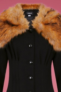 Collectif Clothing - Pearl Coat Années 30 en Noir Laine 3