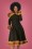 Collectif Clothing - 30s Pearl Coat in Black Wool