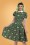 Collectif Clothing - Peta Unicorn Glade Swing Dress Années 50 en Vert