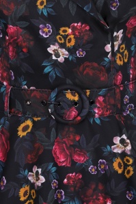Collectif Clothing - Penelope middernacht bloemen swingjurk in zwart 4