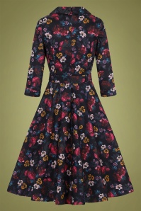 Collectif Clothing - 50s Penelope Midnight Floral Swing Dress in Black 5
