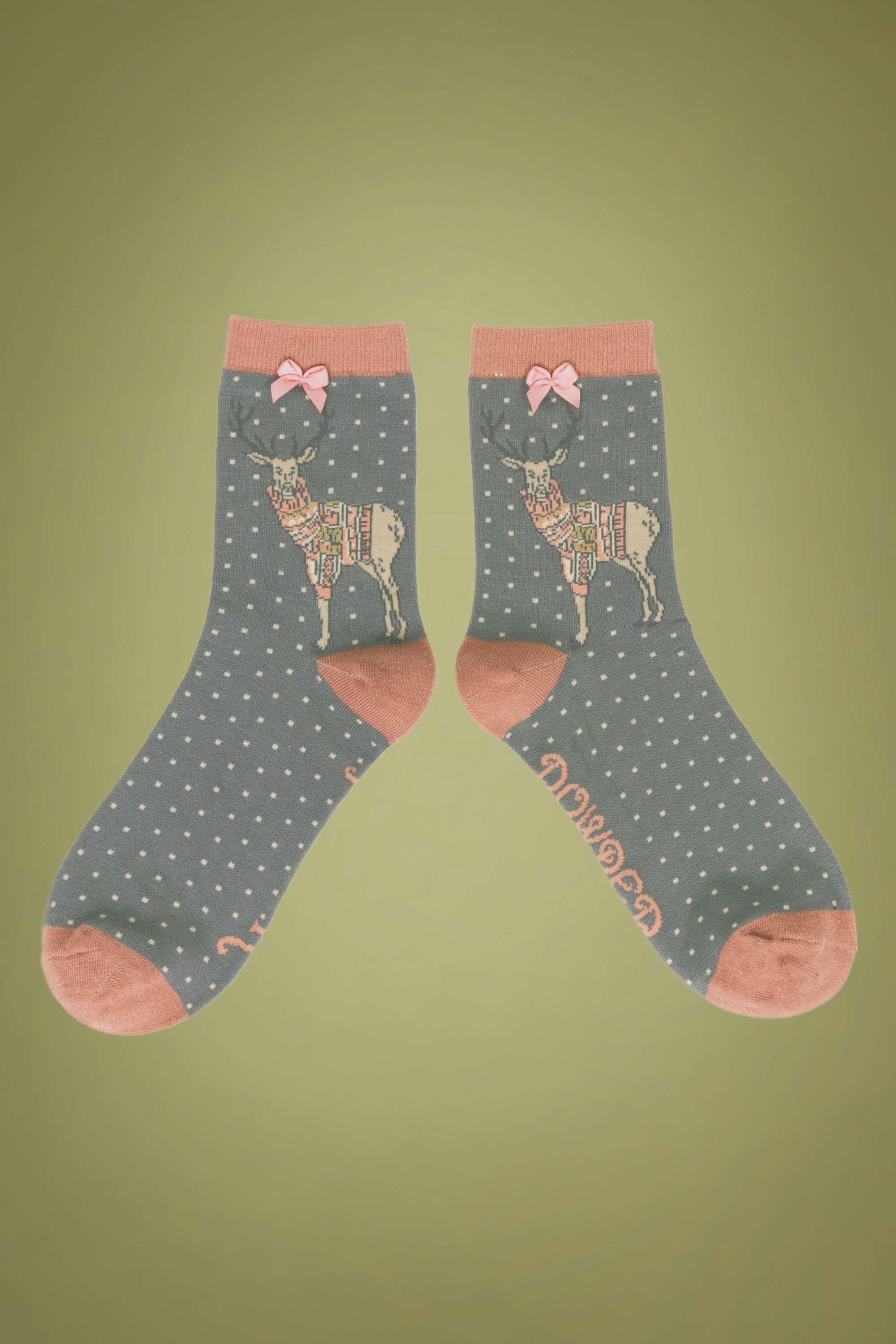 Powder - Jumper Stag Socks in roze en grijs