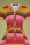 Collectif Clothing - Caterina Sunset Stripes swingjurk in mosterd en roze 3