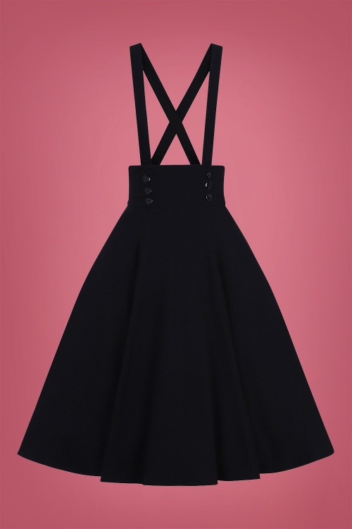 Collectif Clothing - 50s Ronnie Swing Skirt in Black 2