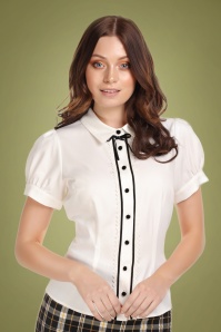 Collectif Clothing - 40s Bryonny Blouse in Ivory