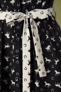 Banned Retro - blouse-jurk met wilde paarden in zwart 5