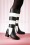 Lola Ramona - 60s Eve Queen Of Hearts Boots in Black and White