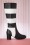 Lola Ramona - 60s Eve Queen Of Hearts Boots in Black and White 2