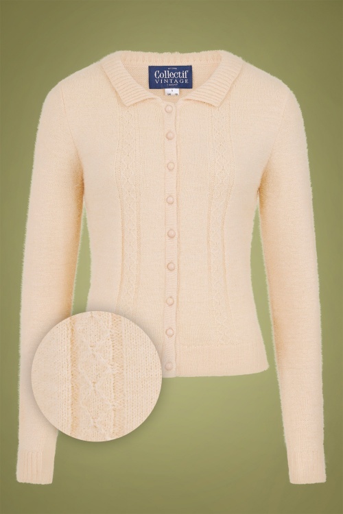 Collectif Clothing - 40s Cara Cardigan in Cream 2