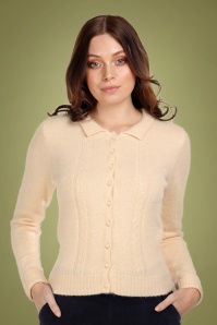 Collectif Clothing - 40s Cara Cardigan in Cream