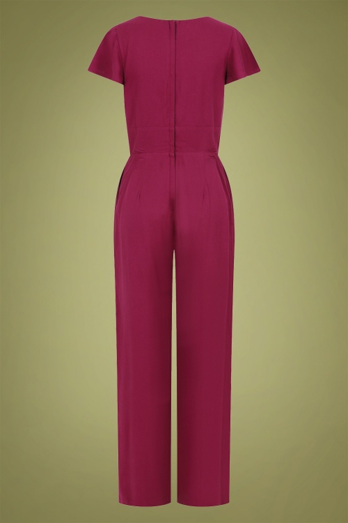 Collectif Clothing - 40s Joelyn Jumpsuit in Wine 5