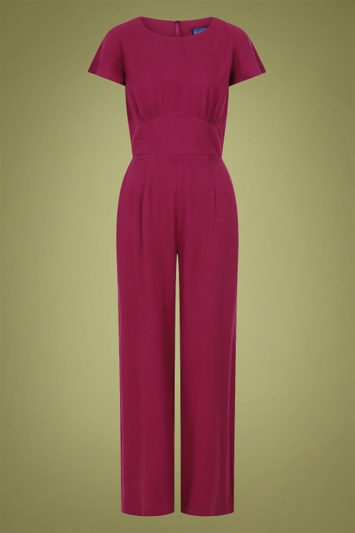 Collectif Clothing - 40s Joelyn Jumpsuit in Wine 2