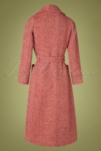King Louie - 60s Barclay Long Parquet Coat in True Red 5