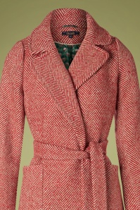 King Louie - 60s Barclay Long Parquet Coat in True Red 3