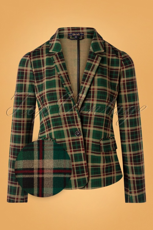 King Louie - 60s Daisy Rodeo Check Blazer in Peacock Green 2