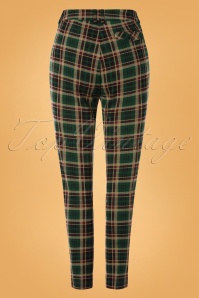 King Louie - 60s Ann Rodeo Check Pants in Peacock Green 3