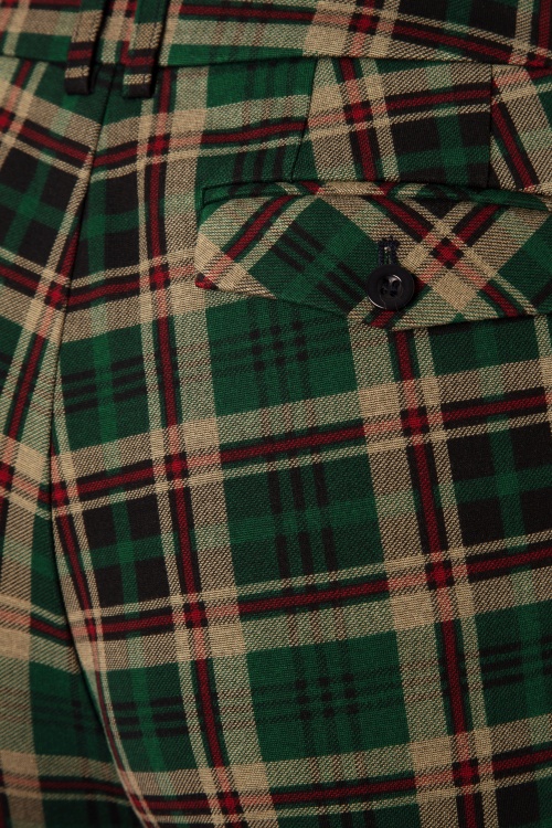 King Louie - 60s Ann Rodeo Check Pants in Peacock Green 4