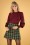 King Louie - Olivia Rodeo Check Skirt Années 60 en Vert Paon
