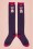 Powder - 60s Winter Westie Knee Socks in Purple 2