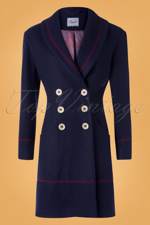 Banned 30546 Rocking Coat in Navy and Red 20190626 003W