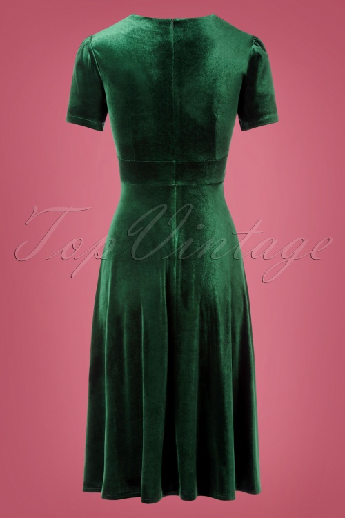 Very Cherry - Hollywood Circle Kleid aus smaragdgrünem Samt 5