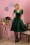 Very Cherry - Hollywood Circle-jurk van smaragdgroen fluweel