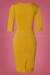 Very Cherry - 60s Spy Wiggle Dress in Mustard 4