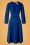 Unique Vintage - Micheline Pitt X Unique Vintage Pris Swing Dress Années 50 en Bleu Roi 2