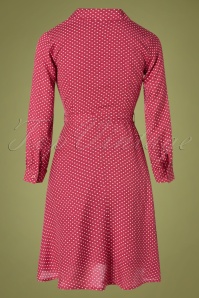 Pretty Vacant - 60s Sheena Hearts Dress in Burgundy 5