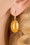 Urban Hippies - Goldplated Oval Earrings Années 60 en Vert des Prés