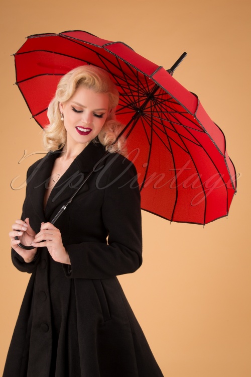 Collectif Clothing - Everly Umbrella Années 50 en Rouge 3