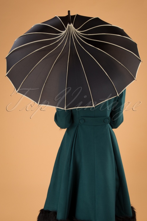 Collectif Clothing - Everly Umbrella Années 50 en Noir 4