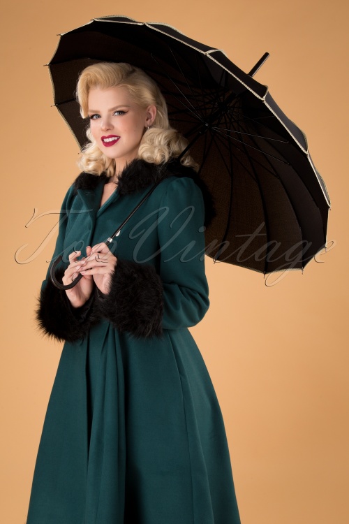 Collectif Clothing - 50s Everly Umbrella in Black 3