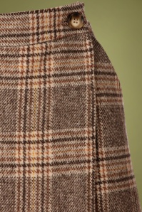 Md'M - 60s Ysela Check Wrap Skirt in Brown 3