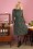 Louche - Danie Floral Midi Dress Années 70 en Vert