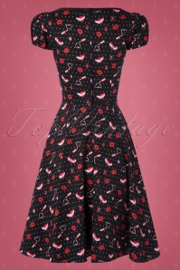 Collectif ♥ Topvintage - 50s Mimi Shoes Love Doll Dress in Black 7